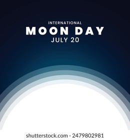 International Moon day. Moon day celebration banner vector illustration