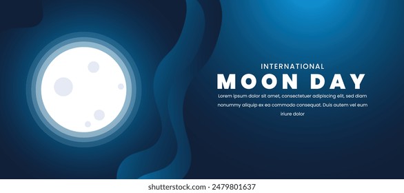 In: International Moon Day Design Vorlage. Vektorillustration