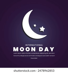International moon day flat vector illustration