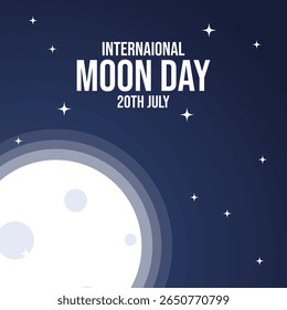 Ilustração do Dia Internacional da Lua com a Lua cheia. Vetor