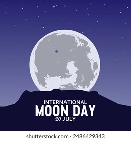 International Moon Day illustration. International moon day, illustration, International Moon Day poster, moon day, poster, banner