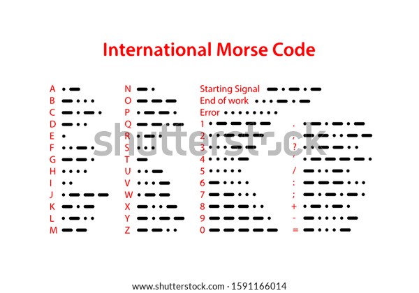 International Morse Code Set Letters Numbers Stock Vector Royalty
