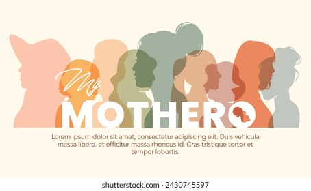 International mother day banner with modern design, isolated on white background.