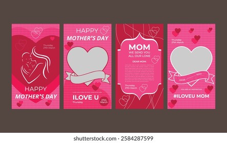 International Mother Day Social Media Post template, Instagram, stories, streaming