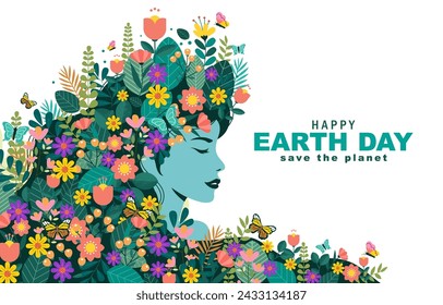 International Mother Earth Day Background with earth and plant illustration. vector illustration