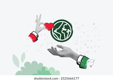International Mother Earth Day. Collage Art Vector illustration . Creative concept for web banner, social media banner