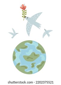 International Mother Earth Day. Ecological problems and environmental protection. Planet Earth