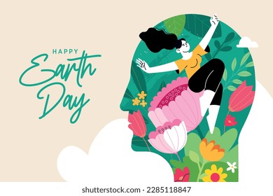International Mother Earth Day. Ecology, environmental problems and environmental protection. Vector illustration for graphic and web design, business presentation, marketing and print material.