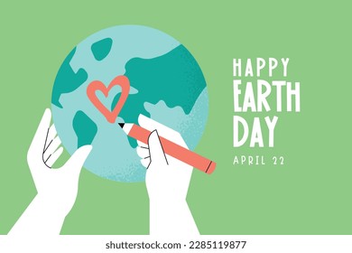 International Mother Earth Day. Ecology, environmental problems and environmental protection. Vector illustration for graphic and web design, business presentation, marketing and print material.