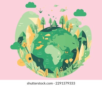 International Mother Earth Day. Ecology, environmental problems, and environmental protection. Vector illustration for graphic and web design, business