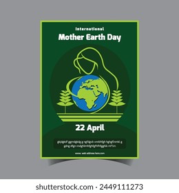 International Mother Earth Day flyer design Template, mother earth day poster