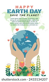 International Mother Earth Day with earth and plant illustration. vector illustration