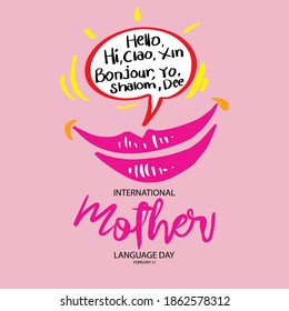 International mother language day background.