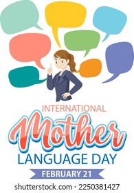 International mother language day banner illustration