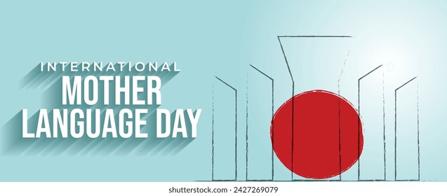 International Mother Language Day banner design with light blue background