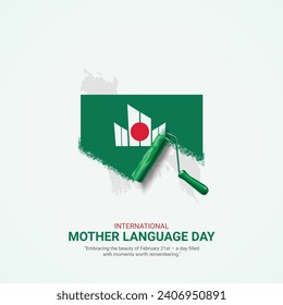 Anuncios creativos del Día Internacional de la Lengua Materna. 21 de febrero Día de la Lengua Materna en Bangladesh. afiche, ilustración vectorial de banner. 3.ª