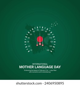 Anuncios creativos del Día Internacional de la Lengua Materna. 21 de febrero Día de la Lengua Materna en Bangladesh. afiche, ilustración vectorial de banner. 3.ª