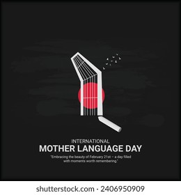 Anuncios creativos del Día Internacional de la Lengua Materna. 21 de febrero Día de la Lengua Materna en Bangladesh. afiche, ilustración vectorial de banner. 3.ª