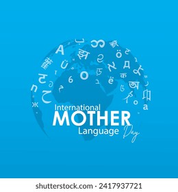 International Mother Language Day creative book and letters design. Mother language. globe and greetings in different languages to promote linguistic and diversity. 3D Vector Illustration