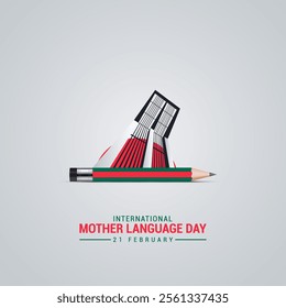 International Mother Language Day creative concept. 21 February Mother Language Day of Bangladesh. Creative design for banner, poster, 3d.