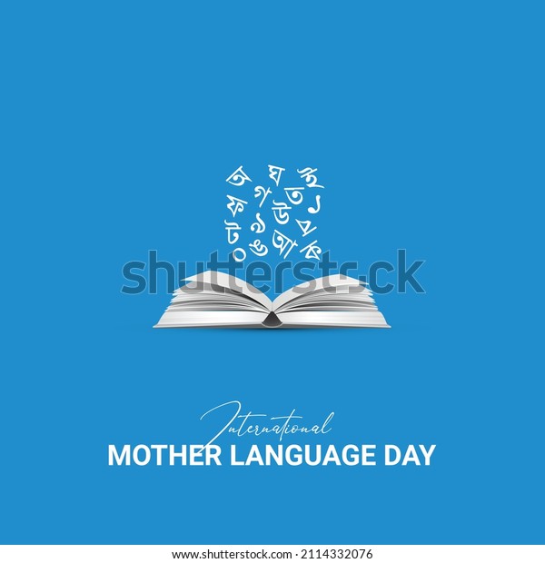 International mother\
language day creative book and letters design for poster, banner\
vector illustration . 3D\
