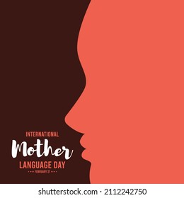 International mother language day. February 21. Poster or banner design background.