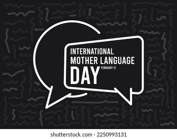 International Mother Language Day. February 21. Abstract line background. Poster, banner, card, background. Eps 10.