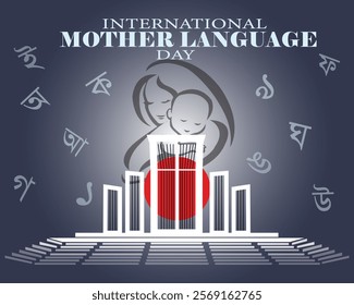 International mother language Day. February 21. Holiday concept. Template for background, banner, card, poster with text inscription.