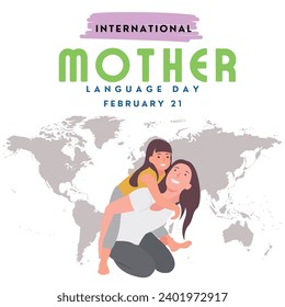 International Mother Language Day with Fresh Illustration.