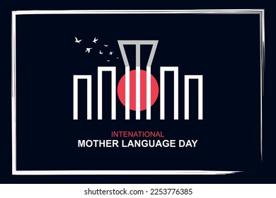 International Mother Language Day. Illustration of Shaheed Minar for 21 February. Design for banner, poster. eps 10 vector art.