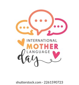 International mother language day, illustration, vector, icon.