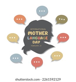 International mother language day, illustration, vector, icon.