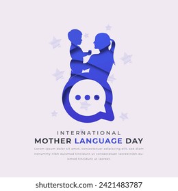 International Mother Language Day Paper cut style Vector Design Illustration for Background, Poster, Banner, Advertising, Greeting Card