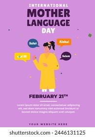 International mother language day poster and background design.