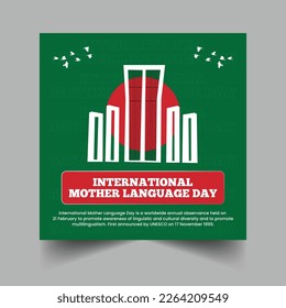 International Mother Language Day Social Media Post Template Design