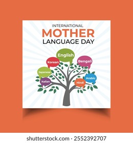 International Mother Language Day social media post template