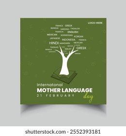 International Mother Language Day social media post template