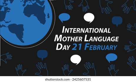 International Mother Language Day vector banner design. Happy International Mother Language Day modern minimal graphic poster illustration.