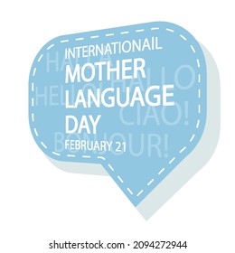 International mother language dialog banner, vector art illustration.
