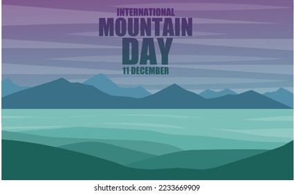 International Mountain Day 11 December vector Illustration, suitable for web banner, poster or card 