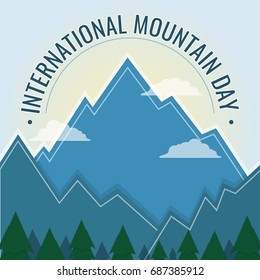 International Mountain Day, 11 December. Mountain ranges conceptual illustration vector.
