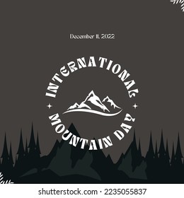 International Mountain Day. Aesthetic Modern and Minimalist International Mountain Day