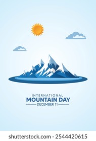 International Mountain Day Celebrated on December 11th vector poster