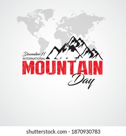 International Mountain Day. December 11. Suitable for greeting card, poster and banner. Vector illustration