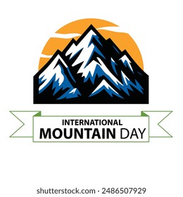 International Mountain Day. December 11. Holiday concept. Template for background, banner, card, poster with text inscription. Vector EPS10 illustration
