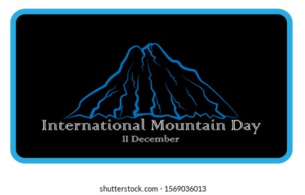International mountain day, December 11,extreme mountains rock landscape nature outdoor vector with hand drawn