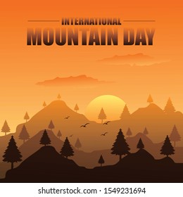 International Mountain Day design vector