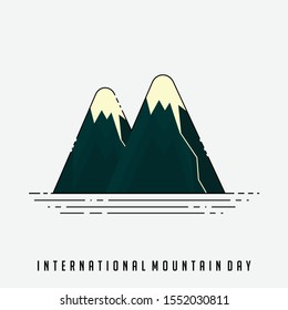 International Mountain Day on 11 December, Mountain Flat Design, Mountain Template
