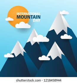 international mountain day poster concept with paper style