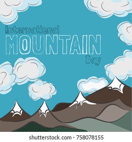 International Mountain Day. Suitable for greeting card, poster and banner.  Vector illustration.